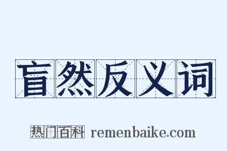盲然反义词是什么意思的图片